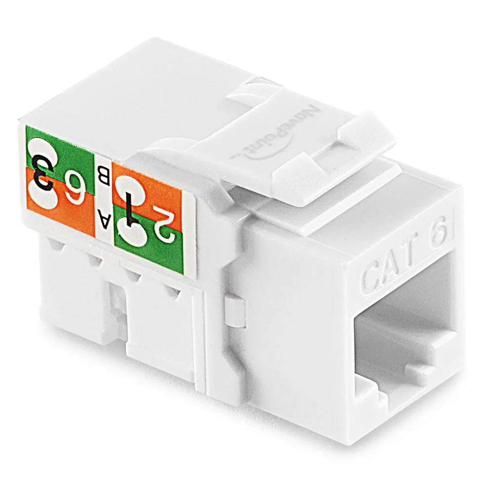 NavePoint NavePoint Cat6 Keystone Jack 90° Type 110 White 25-Pack — product photo