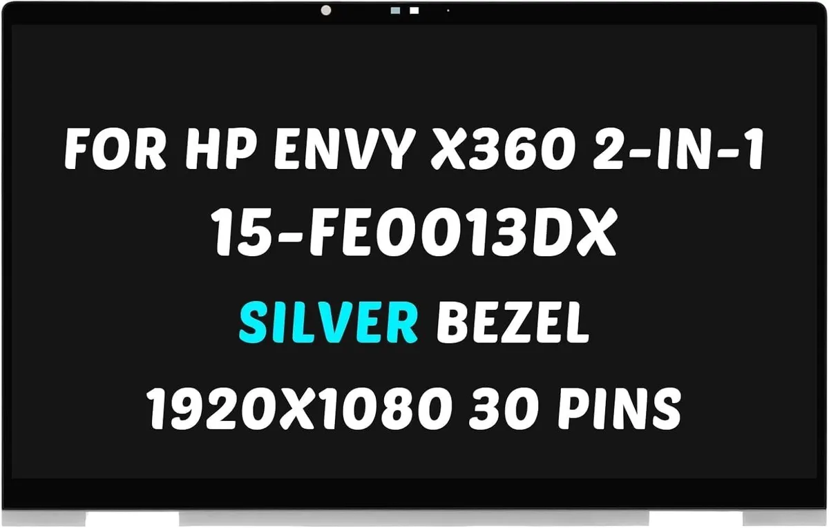 NUOLAISUN NUOLAISUN N47924-001 15.6" 1920x1080 LCD Touch Screen for HP Envy x360 15-fe Silver Bezel — product photo