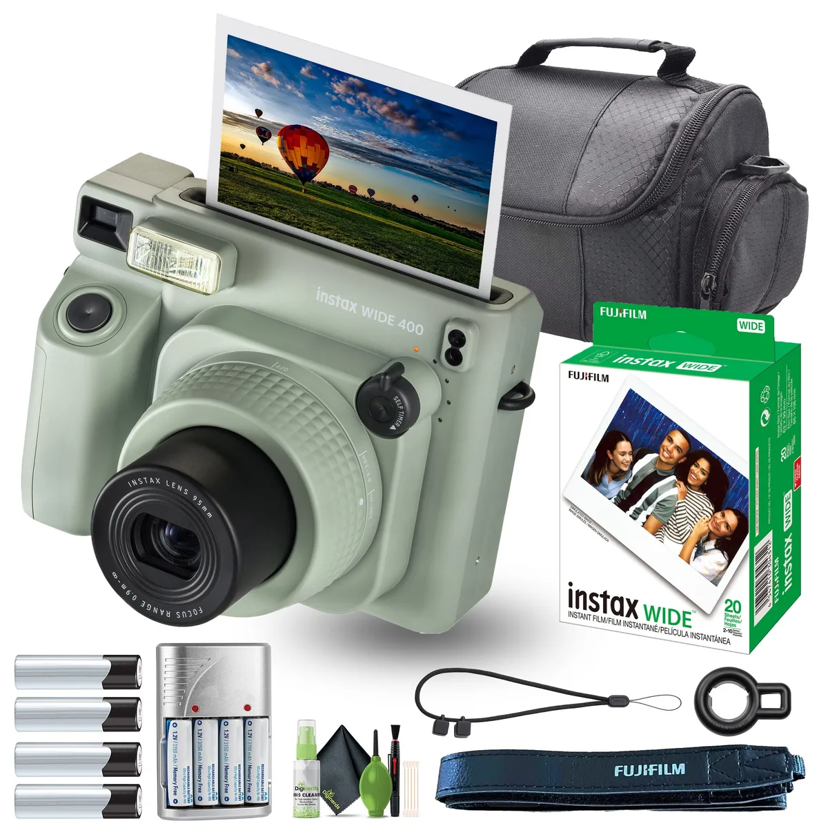 FUJIFILM FUJIFILM Instax Wide 400 Green film camera with 20 sheets — product photo