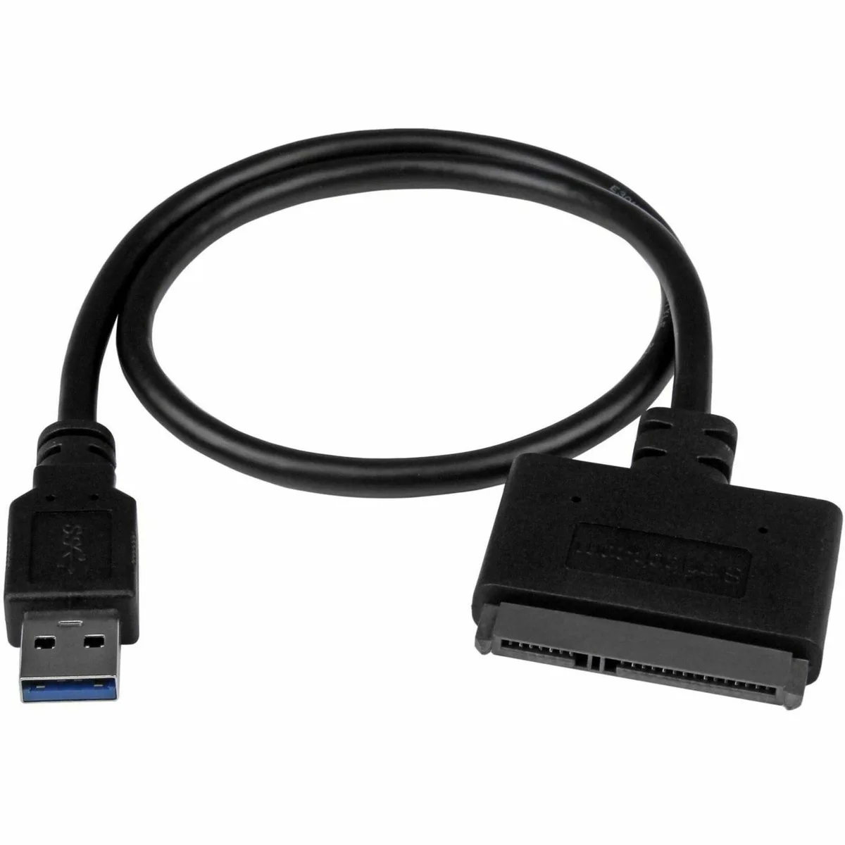 Black USB-A to SATA adapter cable 7.60m