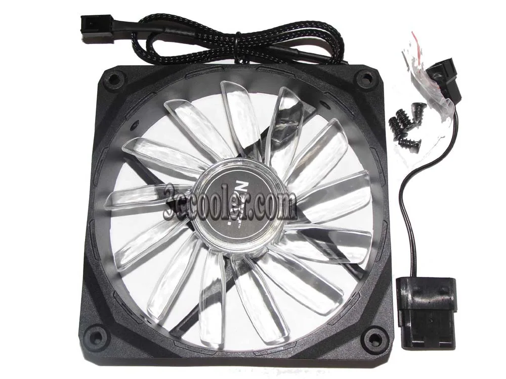 Zyvpee Zyvpee RF-FZ120-U1 120x25mm 12V .3A 3-pin blue LED case fan — product photo