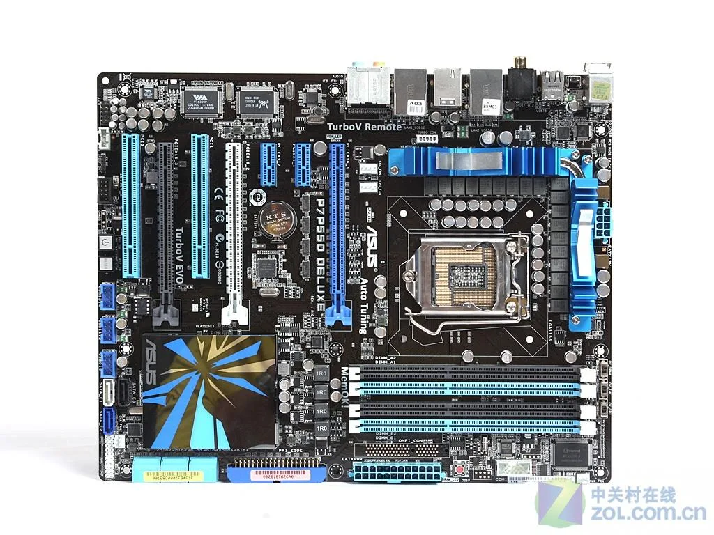 ASUS ASUS P7P55D Deluxe Intel P55 motherboard, LGA 1156, 16GB DDR3 — product photo