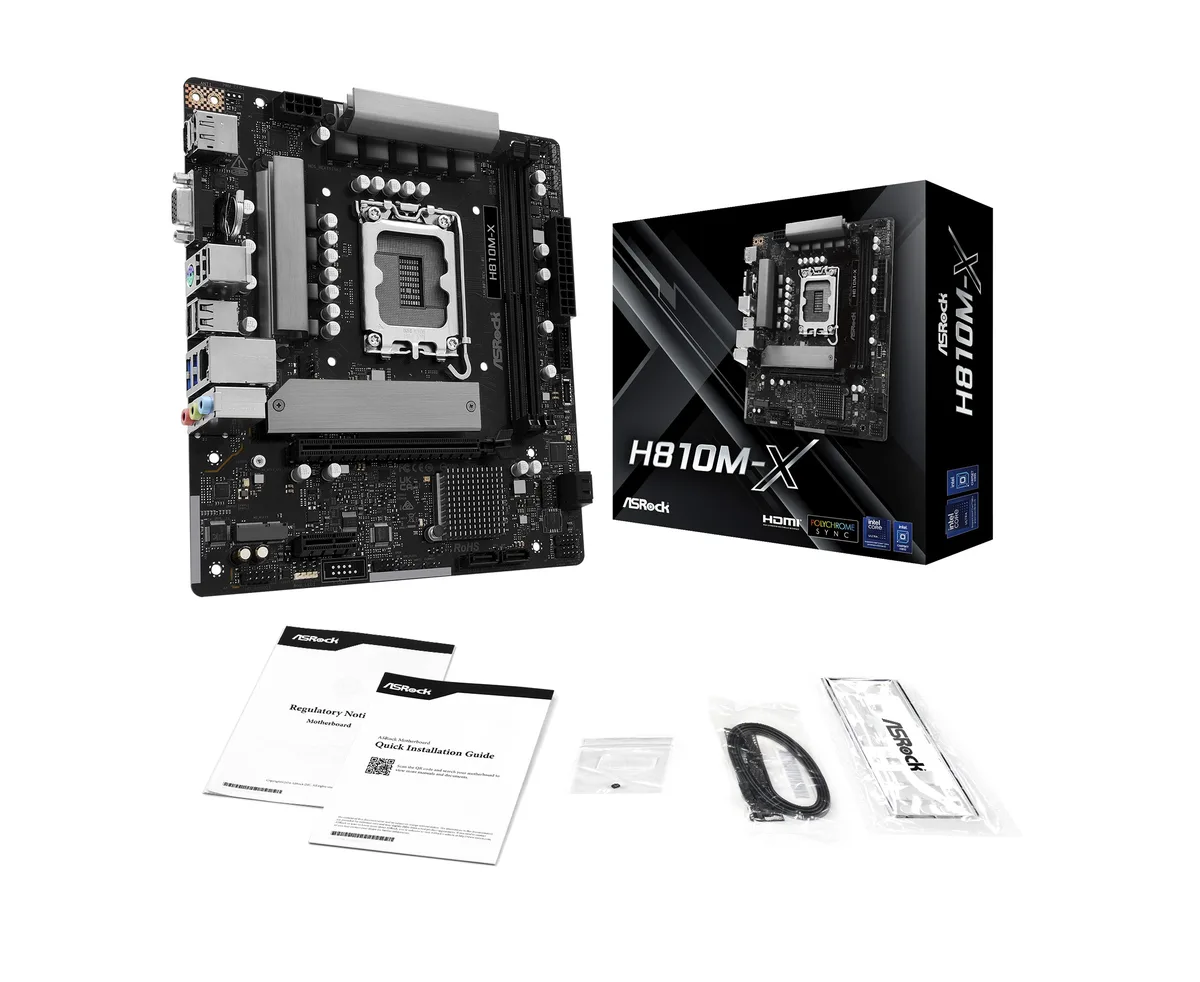 ASRock ASRock H810M-X Intel motherboard LGA 1851 DDR5 Micro ATX — product photo