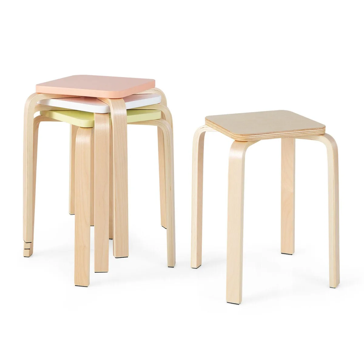 SlickBlue SlickBlue Stackable Barstools Set of 4 14x14x18 in Multi — product photo