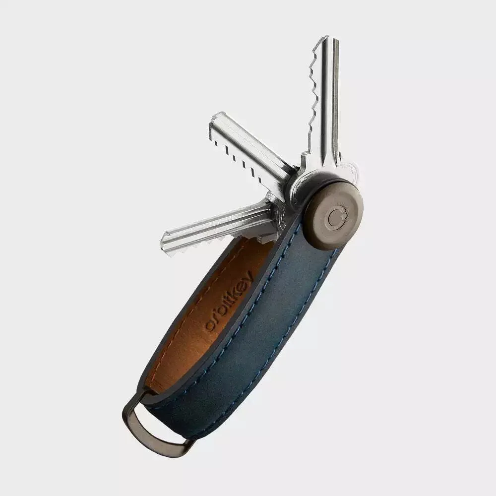 Orbitkey Orbitkey Crazy Horse Leather Keyholder Marine Blue — product photo