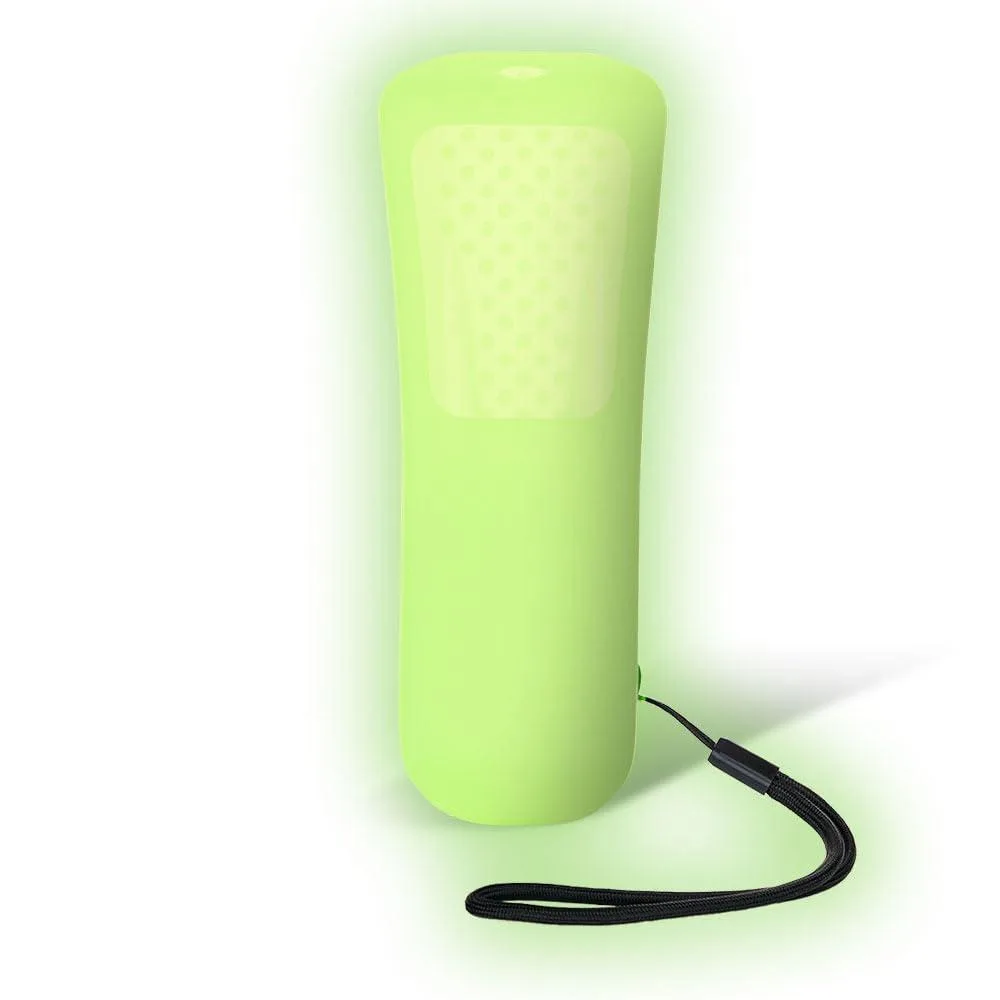  Flipper Big Button Remote Silicone Sleeve Cover, Green Glow in the Dark, Non-Slip, with Lanyard — product photo