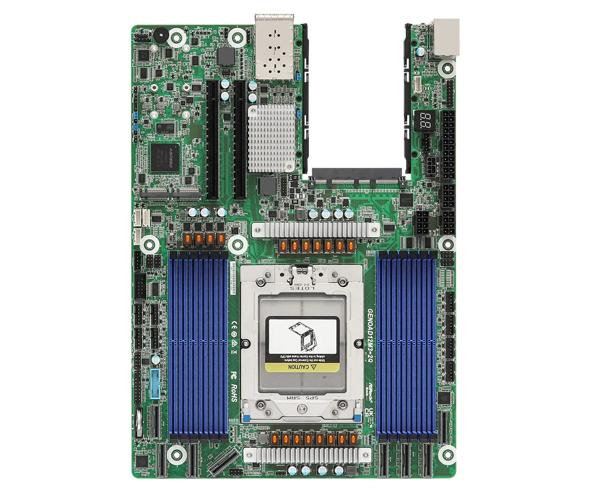 ASRock Rack ASRock Rack GENOAD12M3-2Q server motherboard SP5 LGA 6096 12 DIMM — product photo