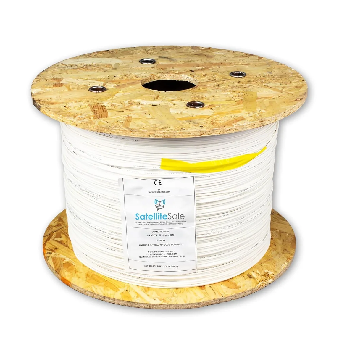 SatelliteSale SatelliteSale N7910D Singlemode Fibre Optic Cable 1000m 3280ft 2.8mm White — product photo