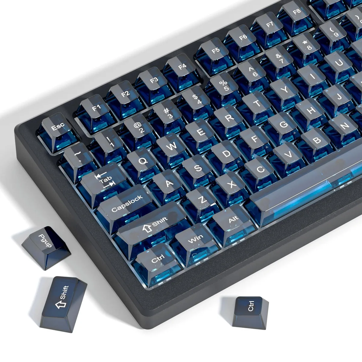 Womier Womier Dark Blue Crystal Jelly Keycap Set 115-Key 60 65 75 96 100% Cherry Profile — product photo