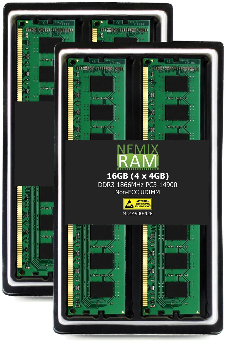 NEMIX RAM NEMIX RAM 16GB (4x4GB) DDR3 1866 CL13 1.35V desktop RAM — product photo