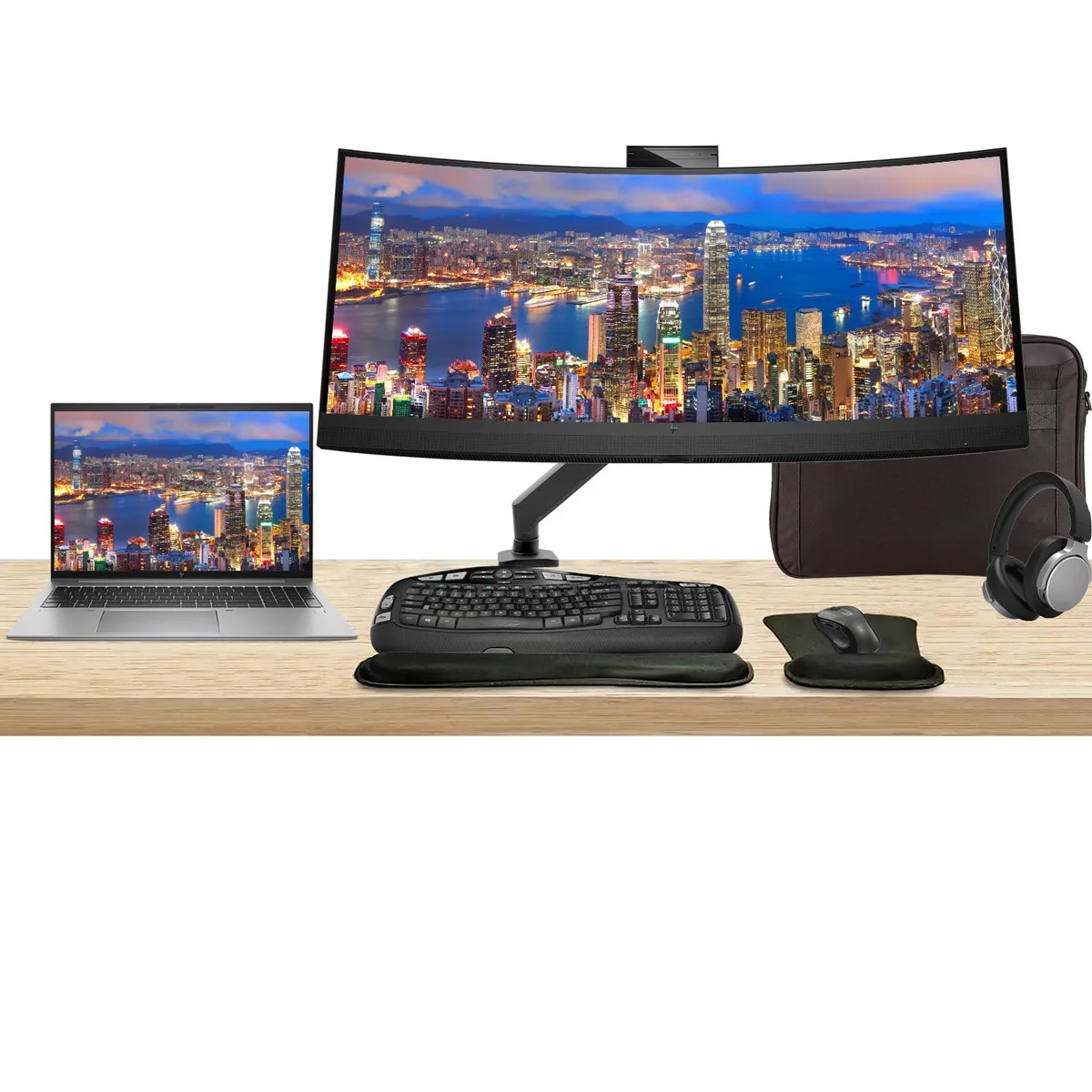 HP HP ZBook Firefly G10 16" i7-1365U 32GB 1TB T550 + Z34c 34" monitor bundle — product photo