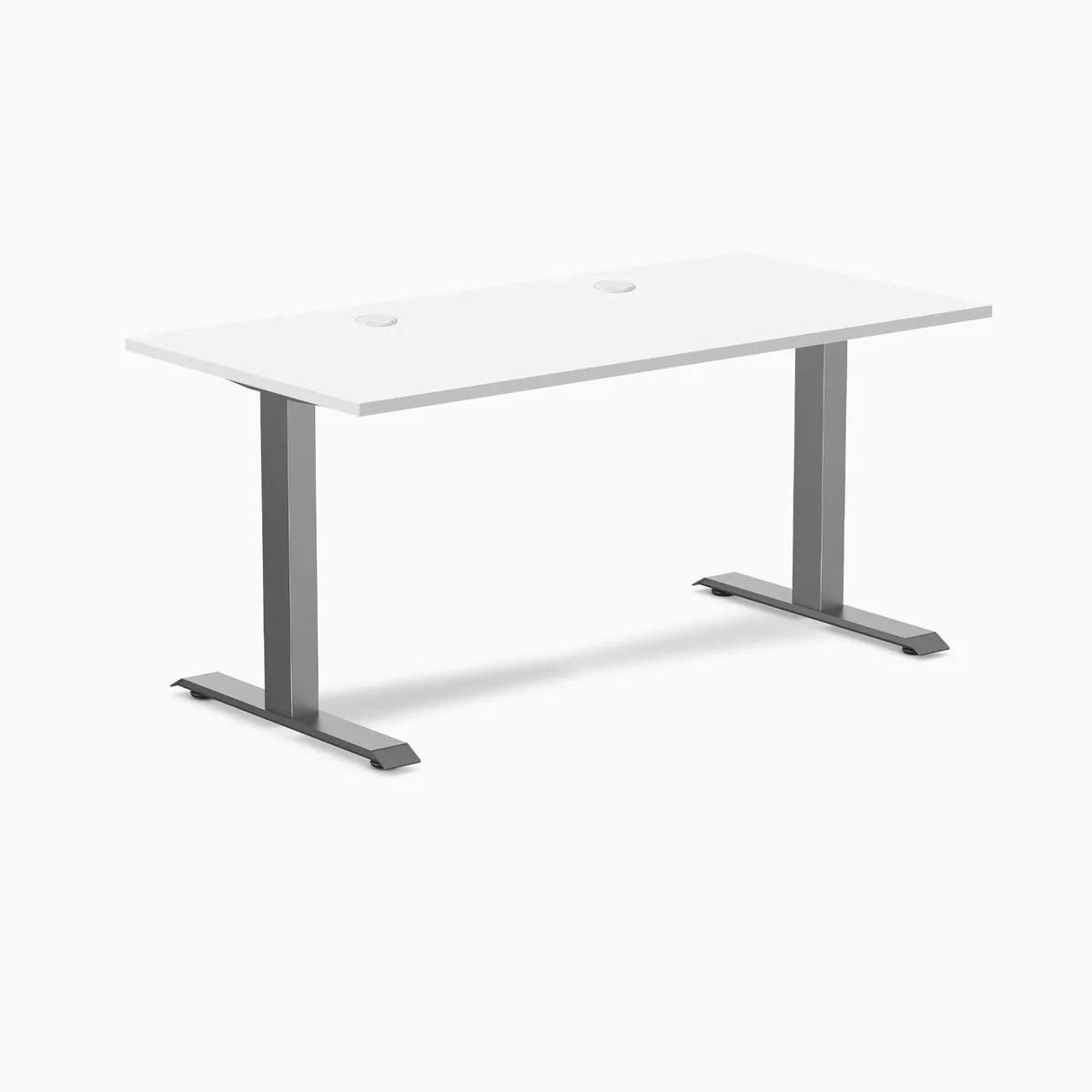 Desky Desky Zero Laminate Office Desk White 59 x 29.5 in Space Gray — product photo