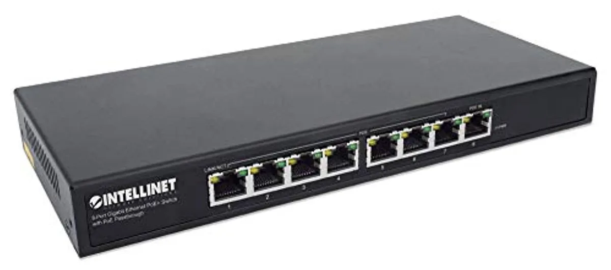 Intellinet Network Solutions Intellinet Network Solutions 8-Port Gigabit PoE+ Passthrough Switch 85W — product photo