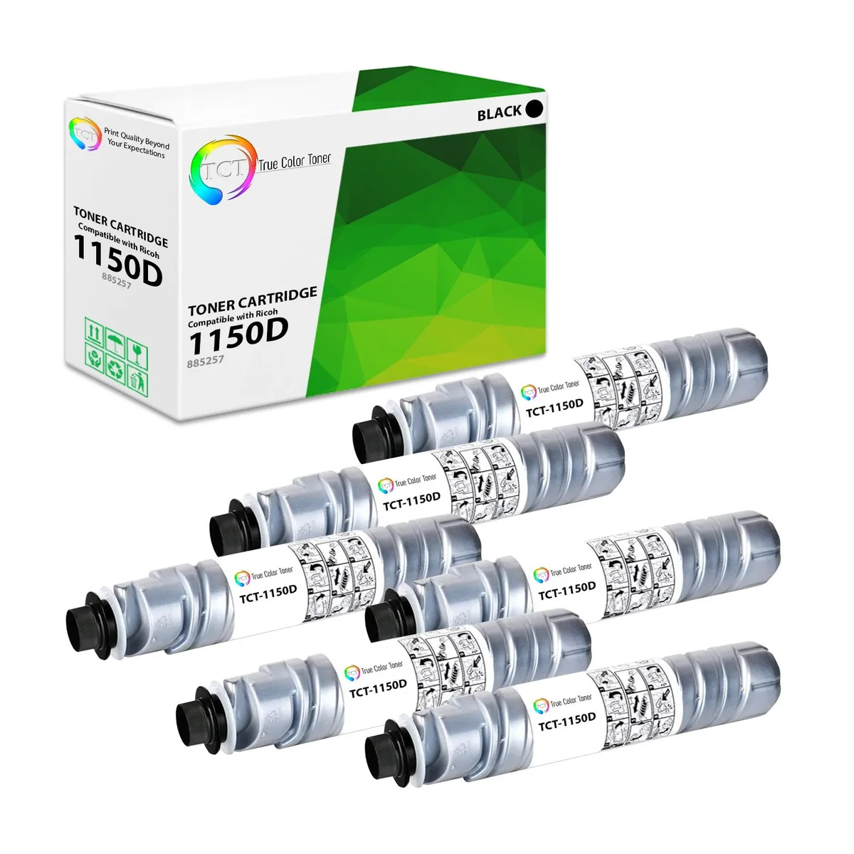 True Color Toner True Color Toner 1150D 885257 Black Toner Cartridge 6 Pack 7000 Pages — product photo