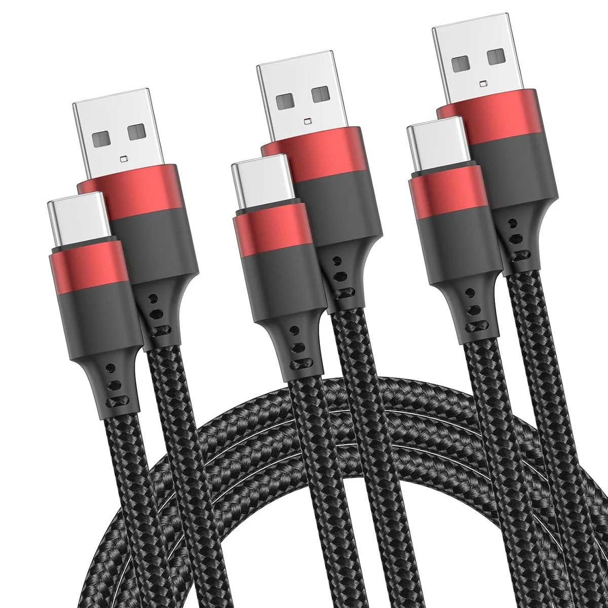miqpower miqpower USB-A to USB-C Cable 3-Pack 3ft Nylon Braided 3A 480Mbps — product photo