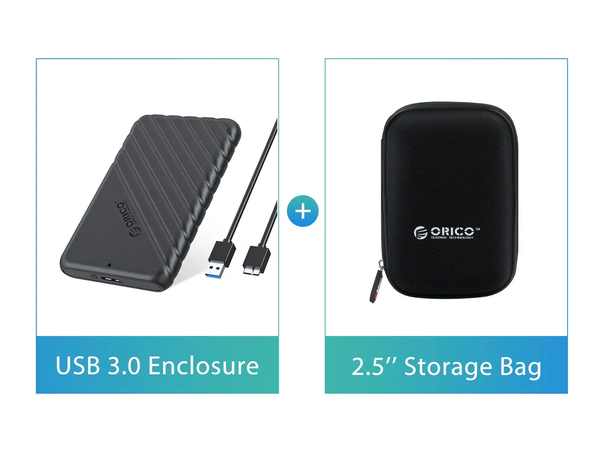 Orico Orico 2.5" USB 3.0 SATA drive enclosure Black 9.5mm 6TB — product photo