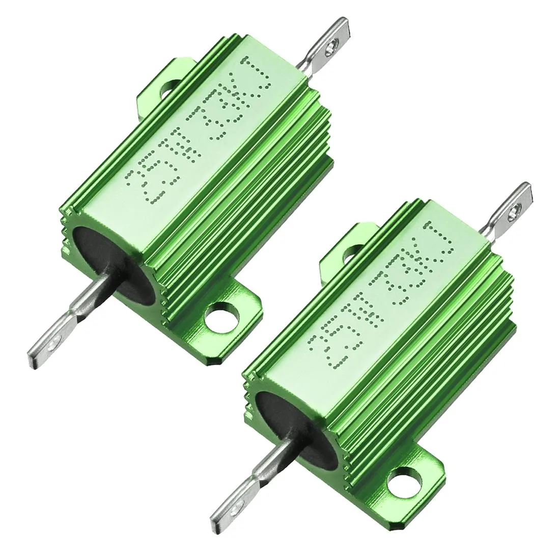 Unique-Bargains Unique-Bargains 25W 33k Ohm Aluminium Housing Wirewound Resistor Green 2pcs — product photo