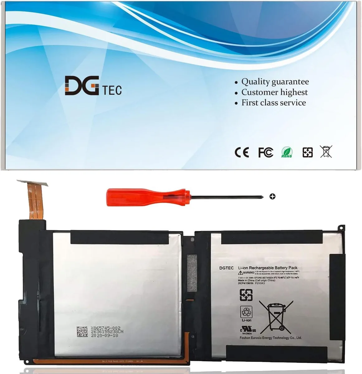 NShi NShi Laptop Battery P21GK3 7.4V 31.5Wh 4120mAh for Microsoft Surface RT 1516 — product photo