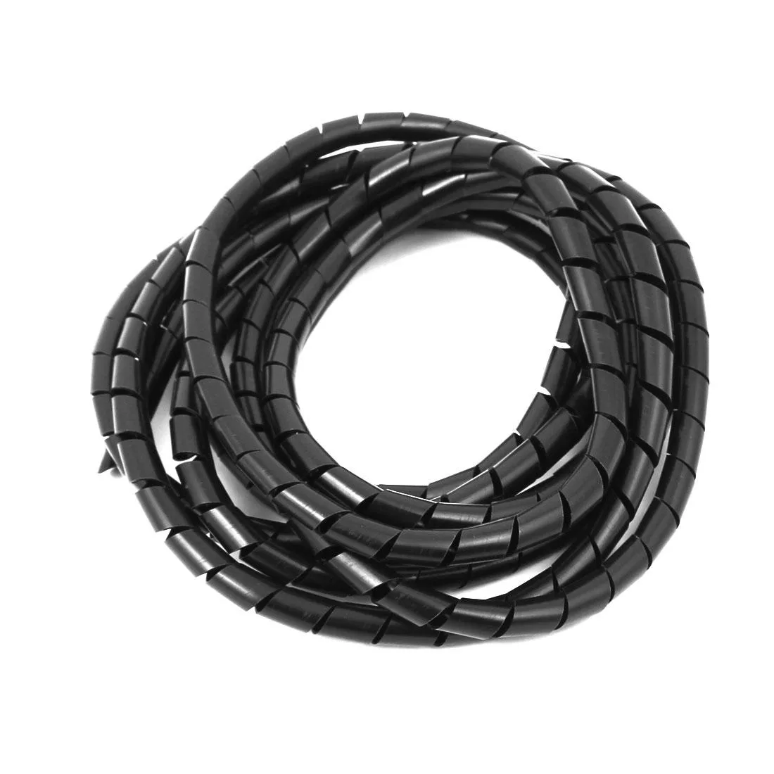Black 8 mm spiral cable wrap, 3 m coil, polyethylene, 50 g