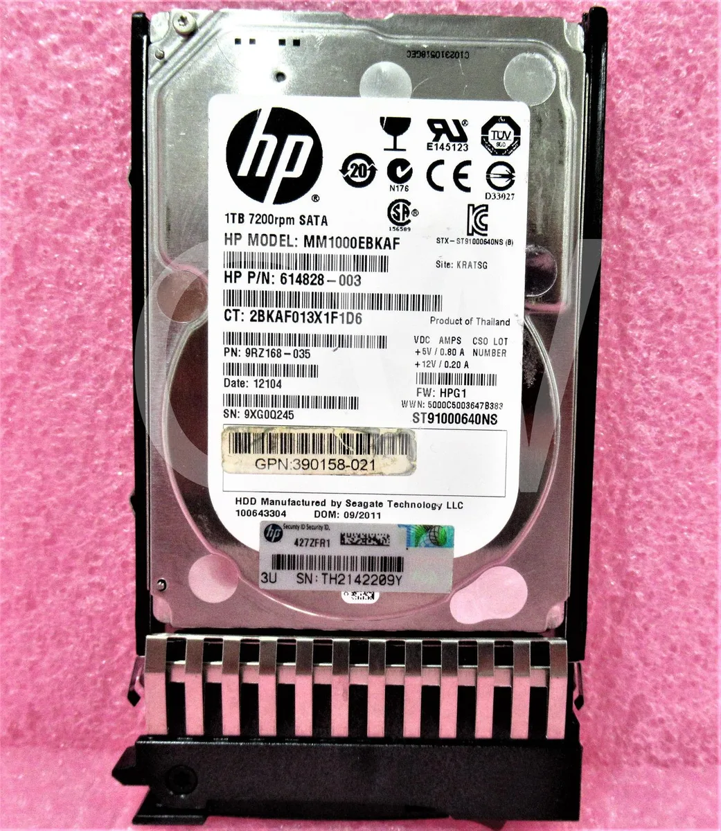 HP HP 1TB 7.2K RPM 3Gb/s 2.5" SATA internal hard drive MM1000EBKAF — product photo