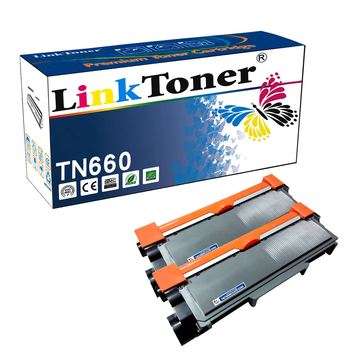 LinkToner LinkToner TN660-2P 2-Pack Black Toner Cartridge 2600 Pages — product photo