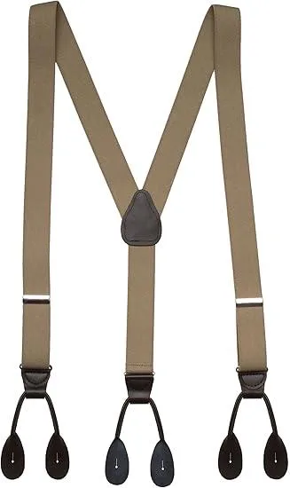 Hold'Em Hold'Em Tuxedo Suspenders Tan Tall 54" 1.25" Button End — product photo