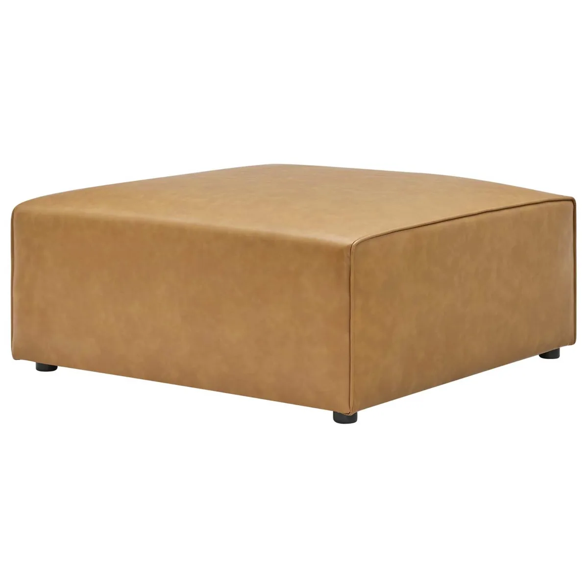 Modway Furniture Modway Furniture Mingle Vegan Leather Ottoman Tan 37"L x 37"W x 15.5"H 440 lbs — product photo
