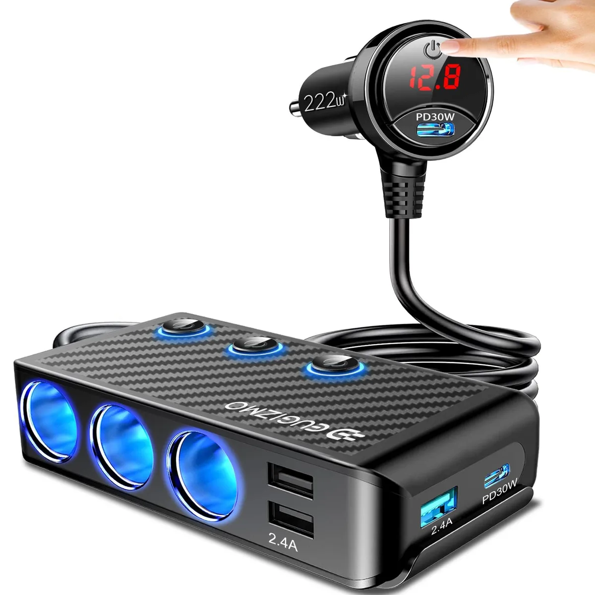  Eugizmo HS67AD Pro 222W 12V USB charger with LED display — product photo