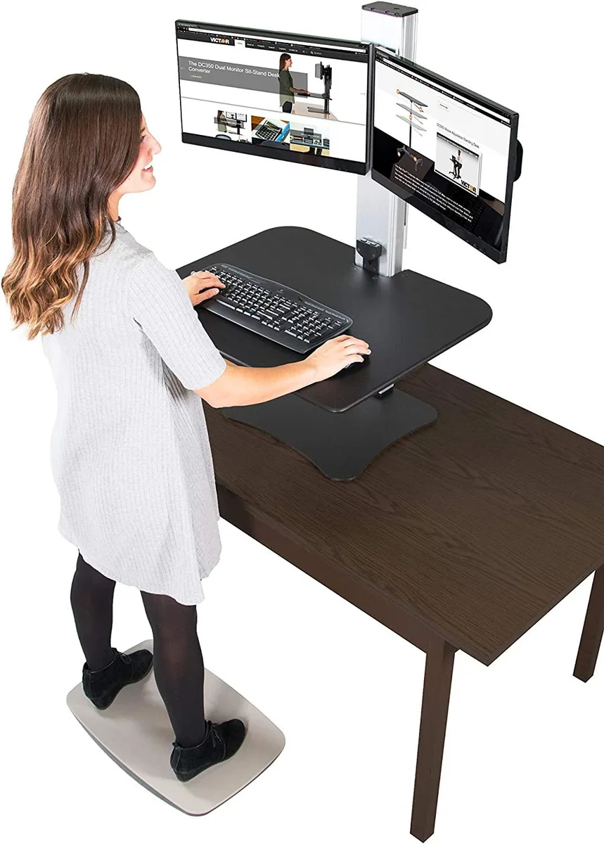 Victor Victor DC450 Dual Monitor Electric Standing Desk Black 28 inch — product photo