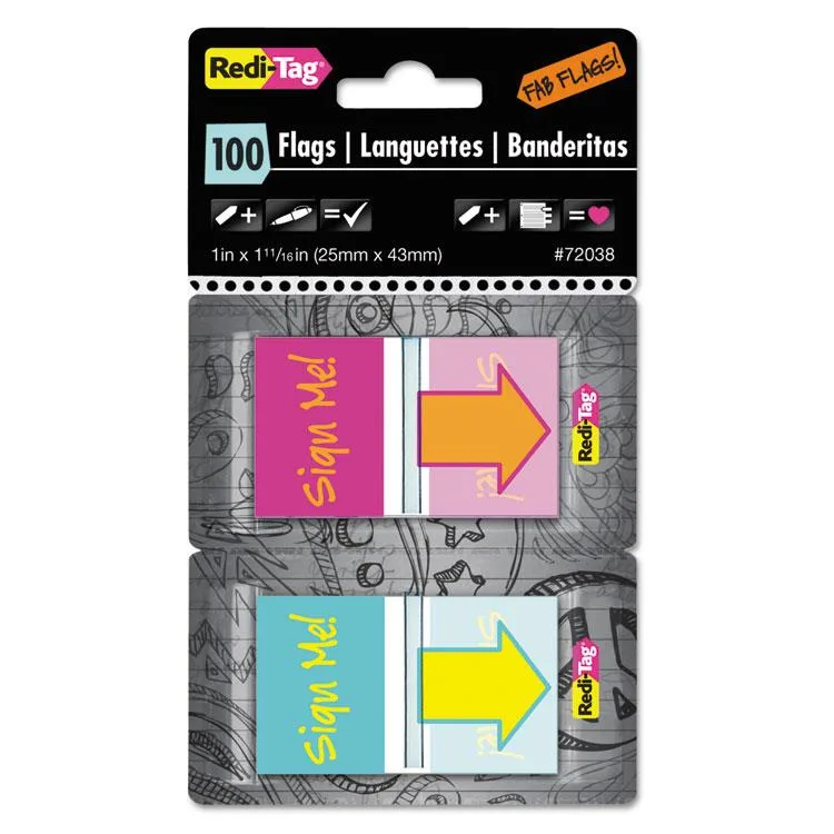 Redi-Tag Redi-Tag RTG72038 Sign Me! pop-up page flags, 100 per pack — product photo