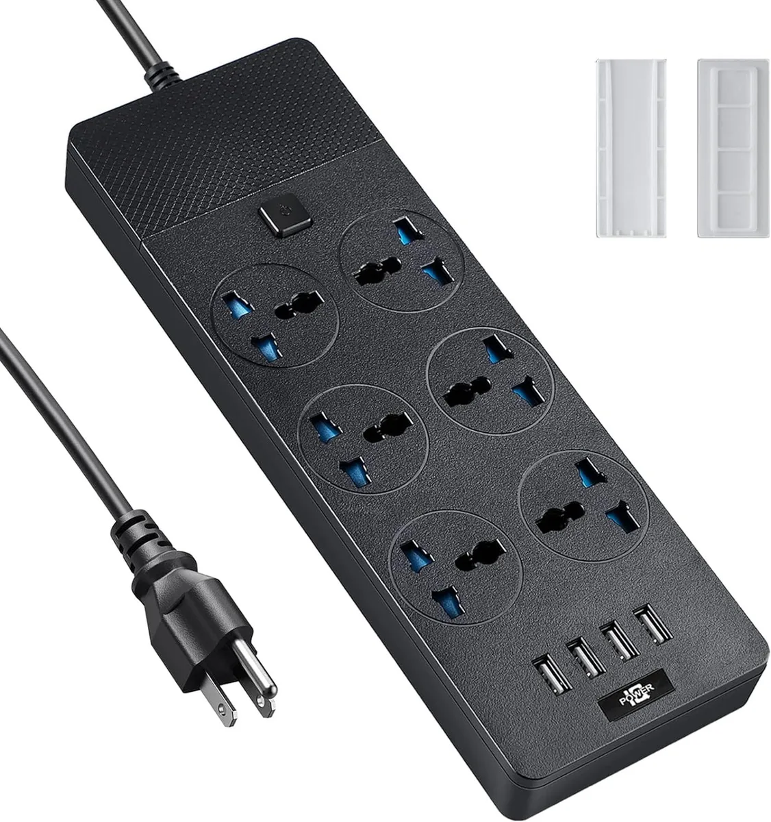 BFKK BFKK Power Strip 3000w 110-240v 6ft 4 USB 3.1A Black — product photo