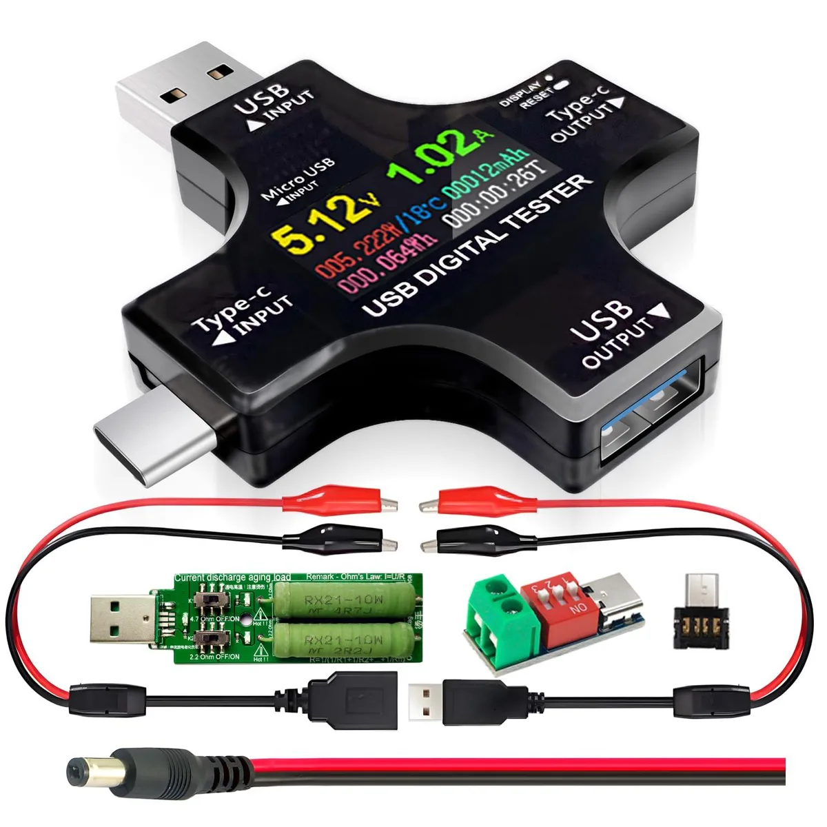 AVHzY USB C 2 in 1 Type C USB Color Screen electrical system tool — product photo