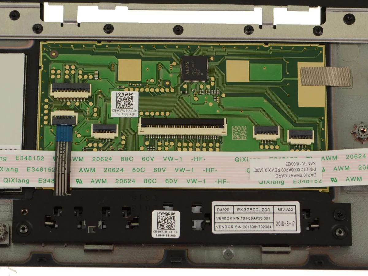 Dell Precision 7730 palmrest assembly with touchpad and fingerprint reader