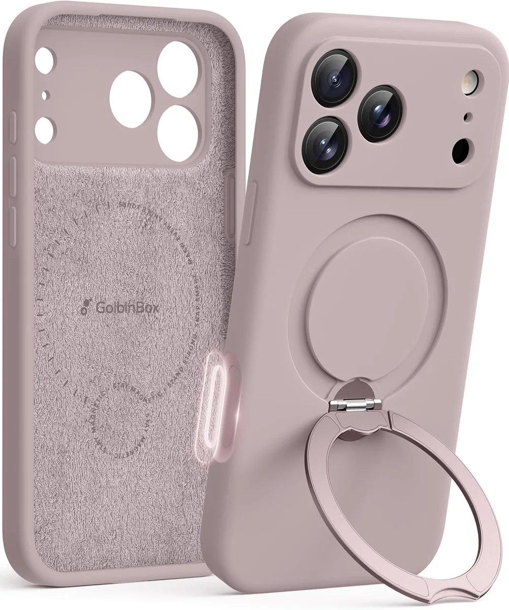 Transcend Transcend iPhone 17 Pro Case 360° Spin Magnetic Stand MagSafe Liquid Silicone Light Taro 6.3 2025 — product photo