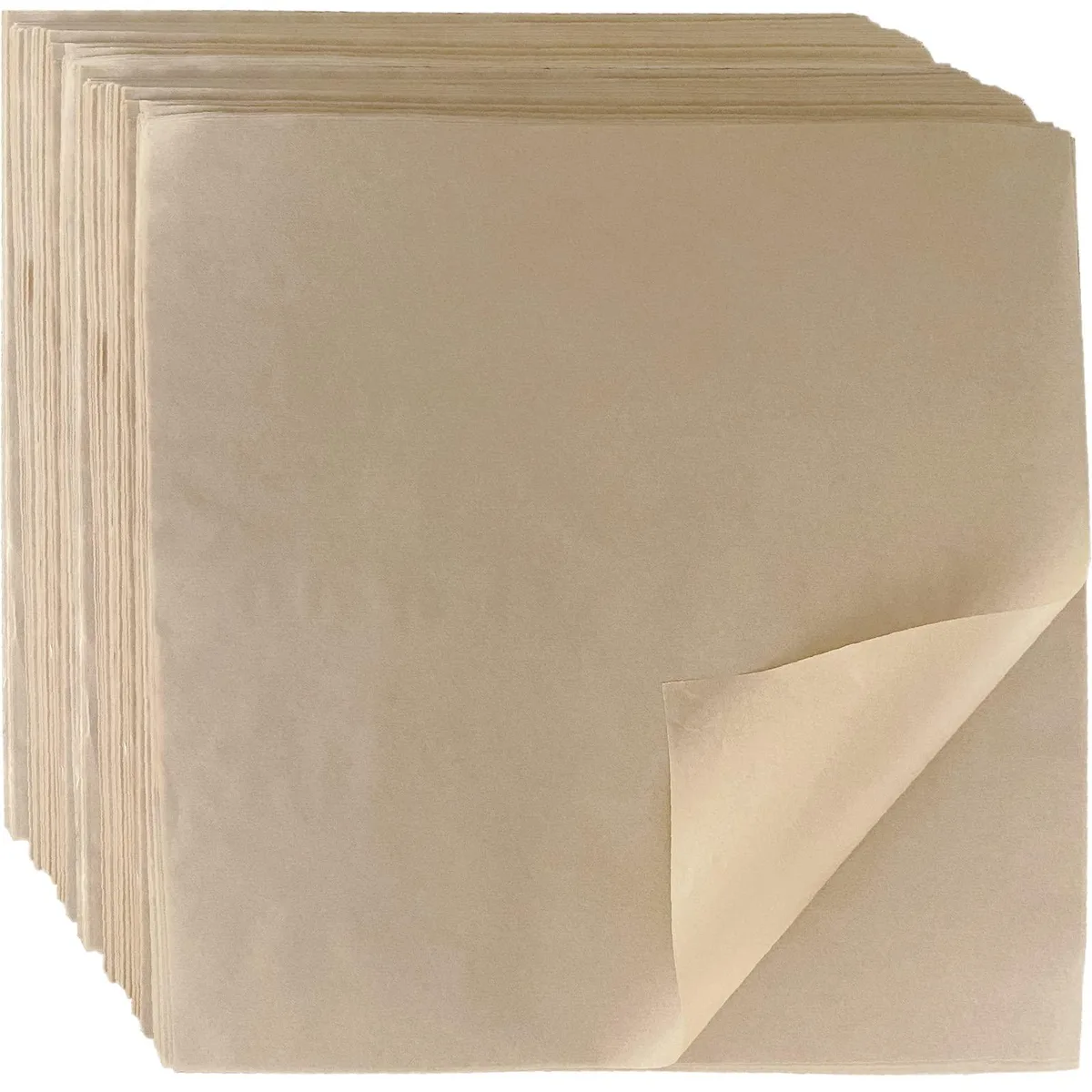 Stack of 100 square kraft paper sheets 12 by 12 inches