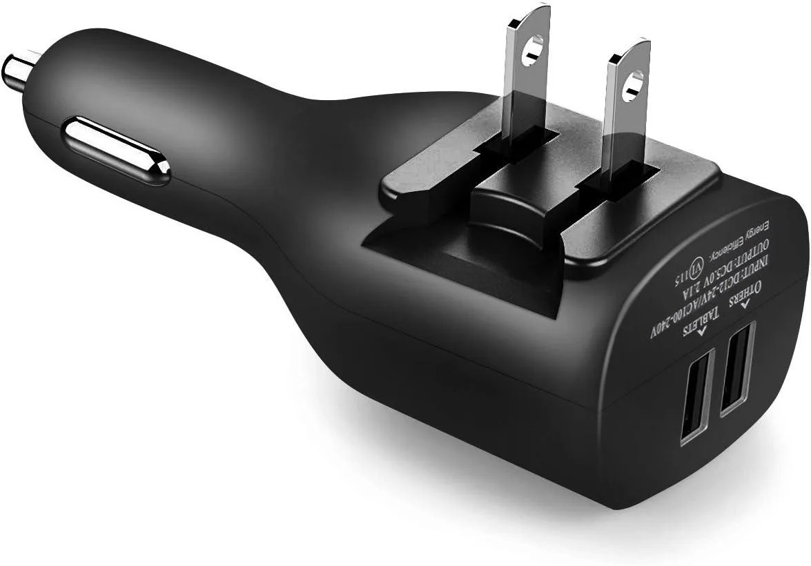 Leelbox Leelbox Dual USB Car Wall Charger 2.1A Foldable Plug — product photo