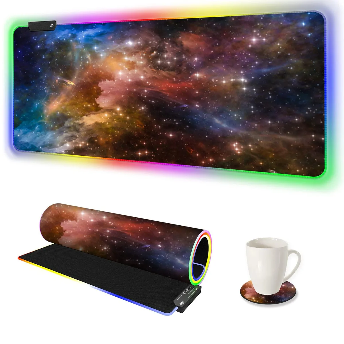 KEHIPI KEHIPI RGB Mouse Pad 900x400mm Colorful Galaxy Nebula 14 Modes — product photo