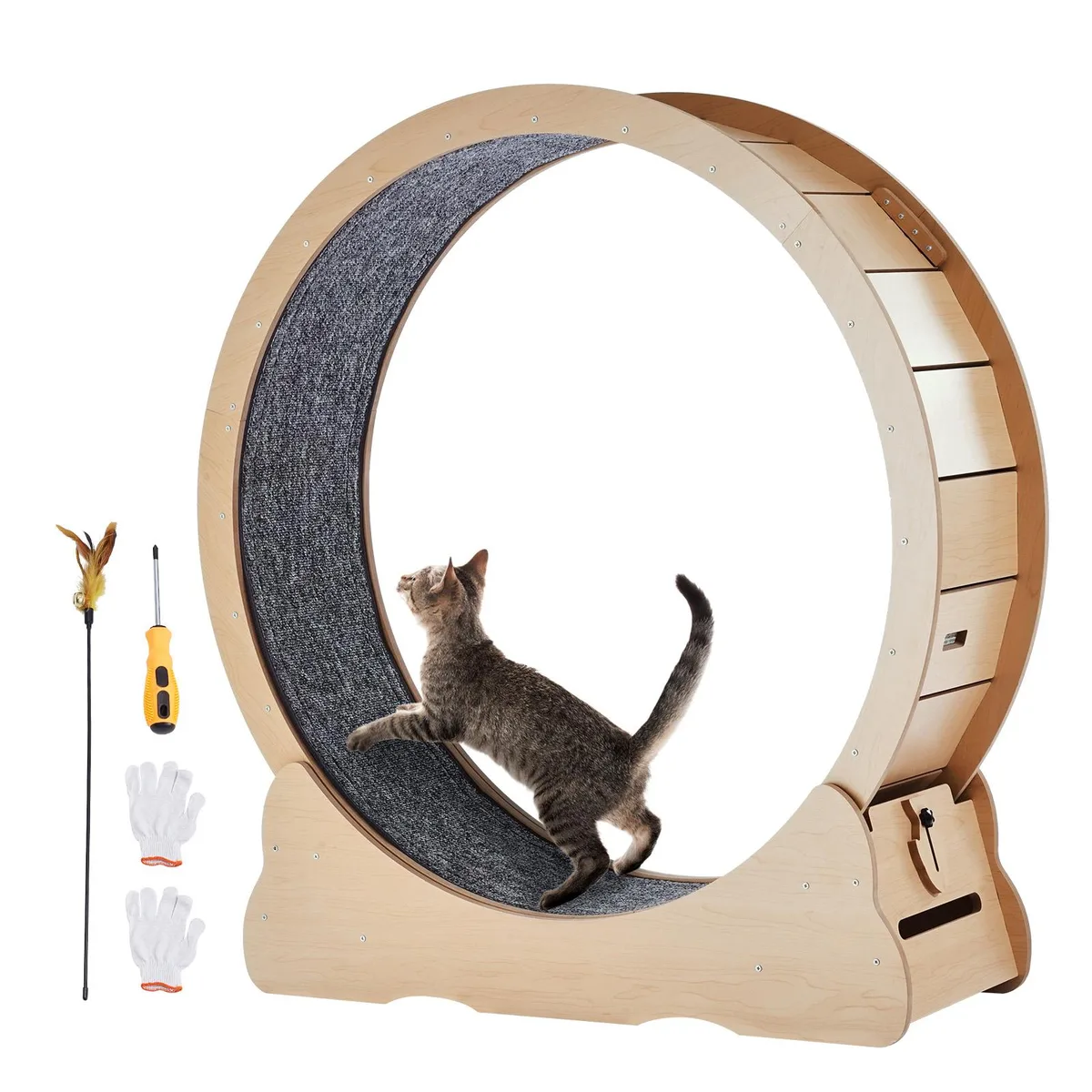 VEVOR VEVOR GX 4.0 XL Wooden Cat Exercise Wheel 43.3" Yellow — product photo