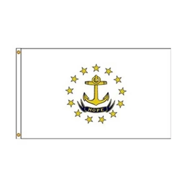 Rhode Island state flag, 4 by 6 feet, nylon with header and grommets