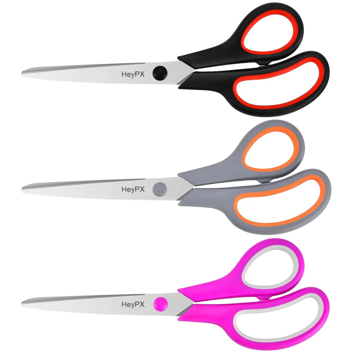  HeyPX S001 8.5" Stainless Steel Scissors 3-Pack Magenta — product photo
