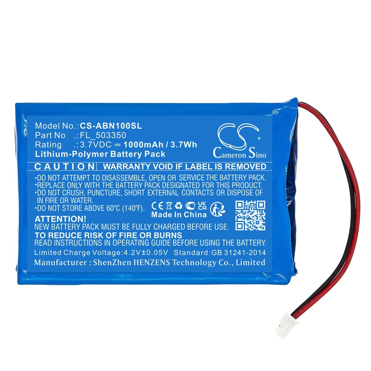  Cameron Sino Battery Anbernic RG Nano FL_503350 1000mAh 3.7V — product photo