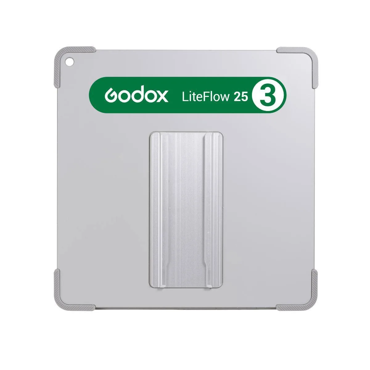 Square 10 x 10 inch silver aluminum reflector board, green-coded back, lightweight 403 g
