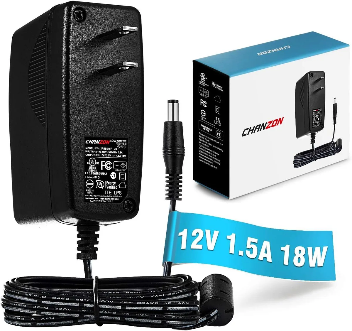 BASEUS BASEUS 12V 1.5A 18W AC Adapter 100-240V 50/60Hz 5.5x2.1mm — product photo