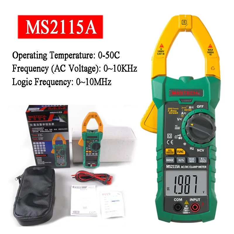 MASTECH MASTECH MS2115A Digital Clamp Meter True RMS 1000A 40mm Jaw — product photo
