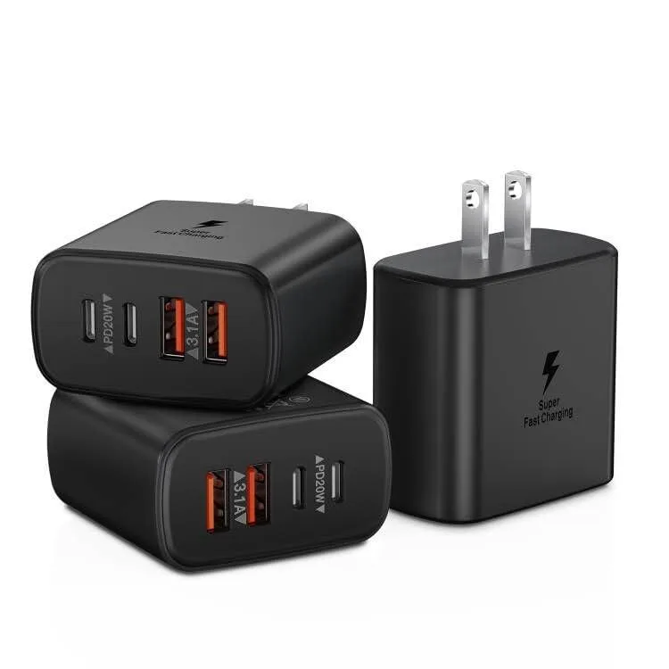 KEHIPI KEHIPI OFS-PD569 40W 4-Port USB C Charger 3-Pack Black — product photo