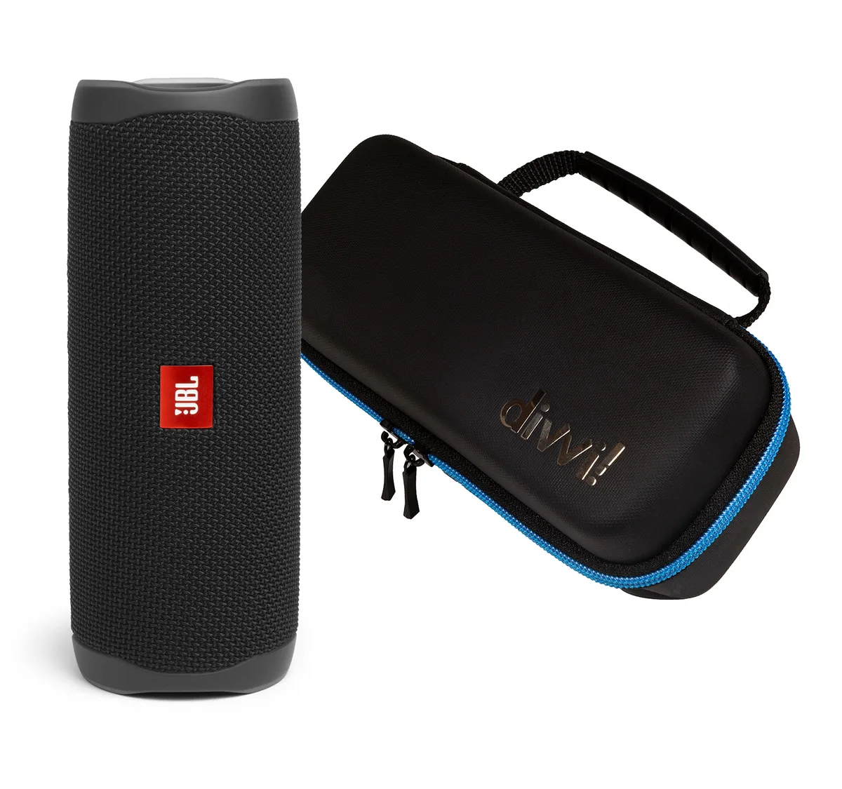 JBL JBL Flip 5 Black Portable Audio with divvi! Hardshell Case — product photo