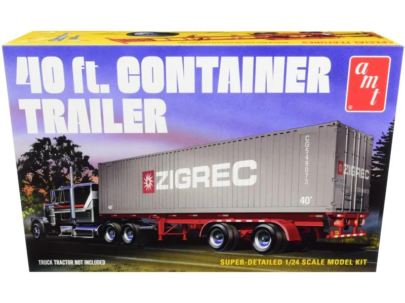AMT AMT 1196 1/24 Scale 40' Container Trailer Model Kit — product photo
