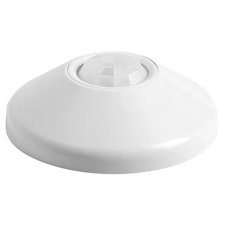 White ceiling-mounted occupancy sensor with photocell, hard-wired, 500 sq ft coverage