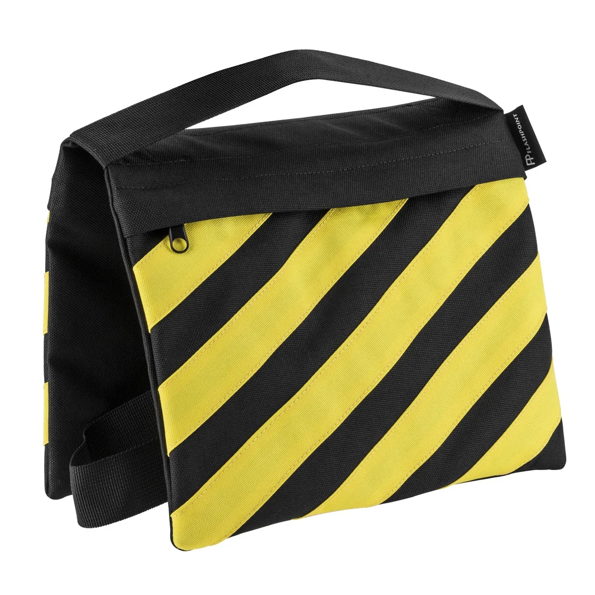 Flashpoint Brand Flashpoint Empty Saddle Sandbag, Cordura Nylon, 18 lb Capacity, Yellow &amp; Black Stripes — product photo