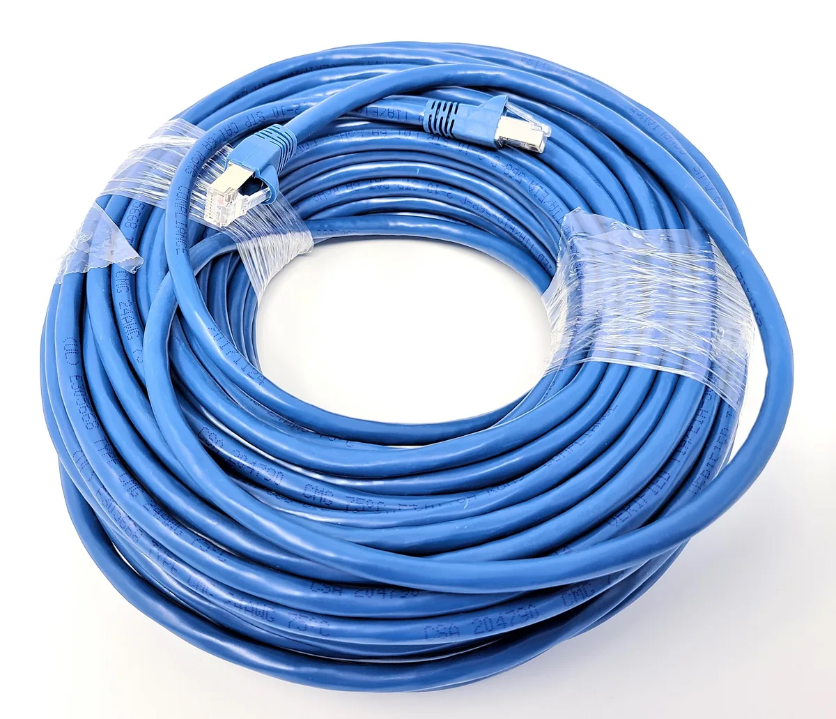 Micro Connectors Micro Connectors Cat6A STP 24AWG 50 ft Blue network ethernet cable — product photo